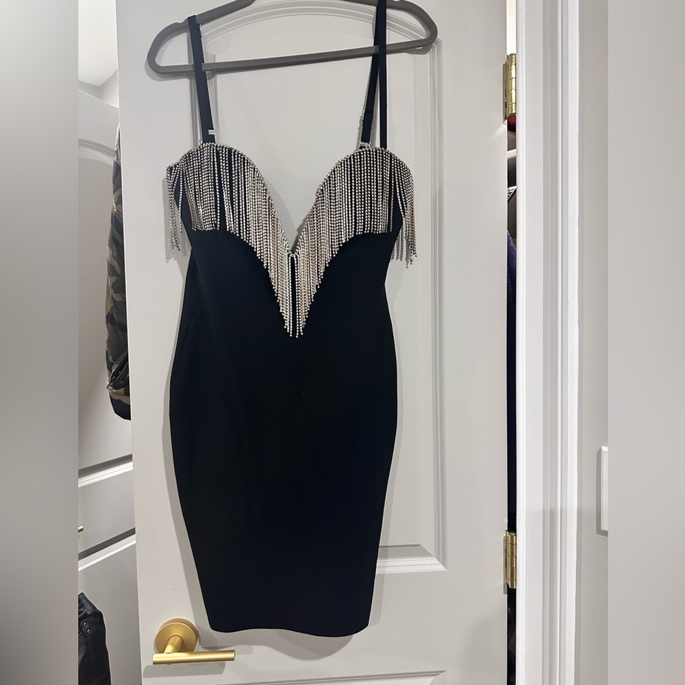 Boohoo Bandage Rhinestone Dress